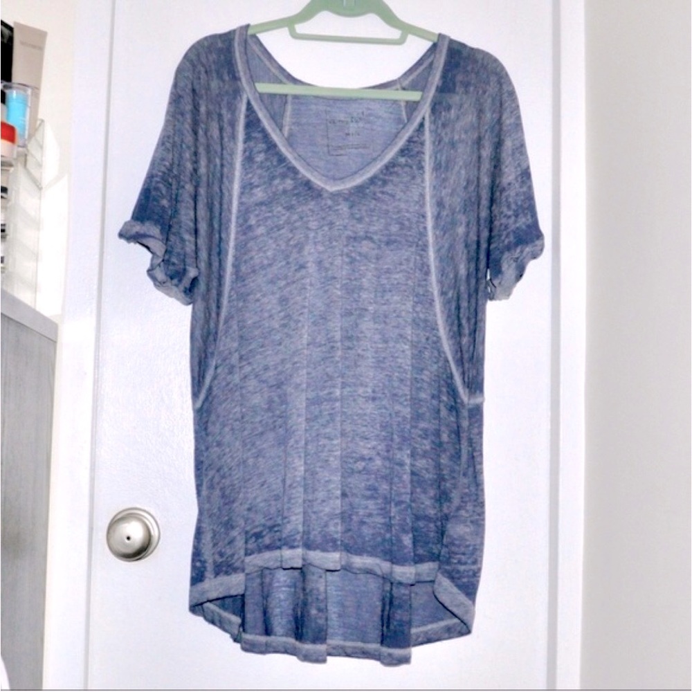 Free People We the Free Burnout Tee in Blue/Gray